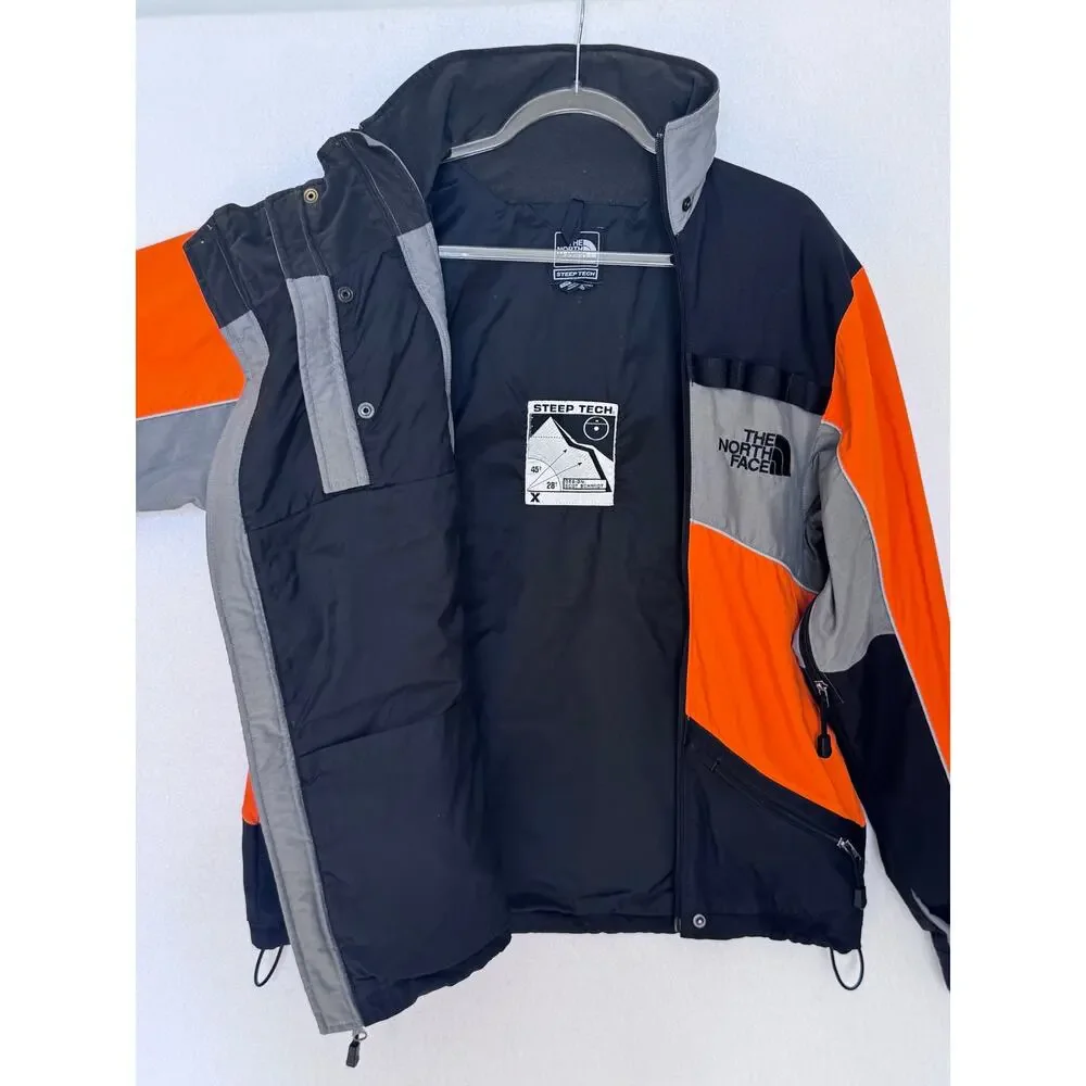 The North Face Steep Tech 2009 Ski Jacket XL Orange Gray Black Gorpcore